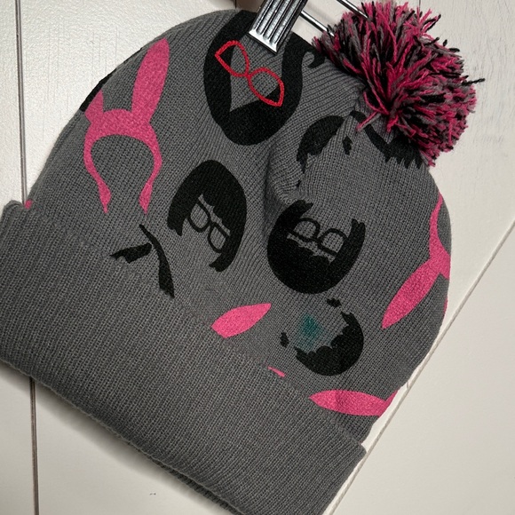 Bob's Burgers Gray and Pink Beanie - Picture 3 of 3